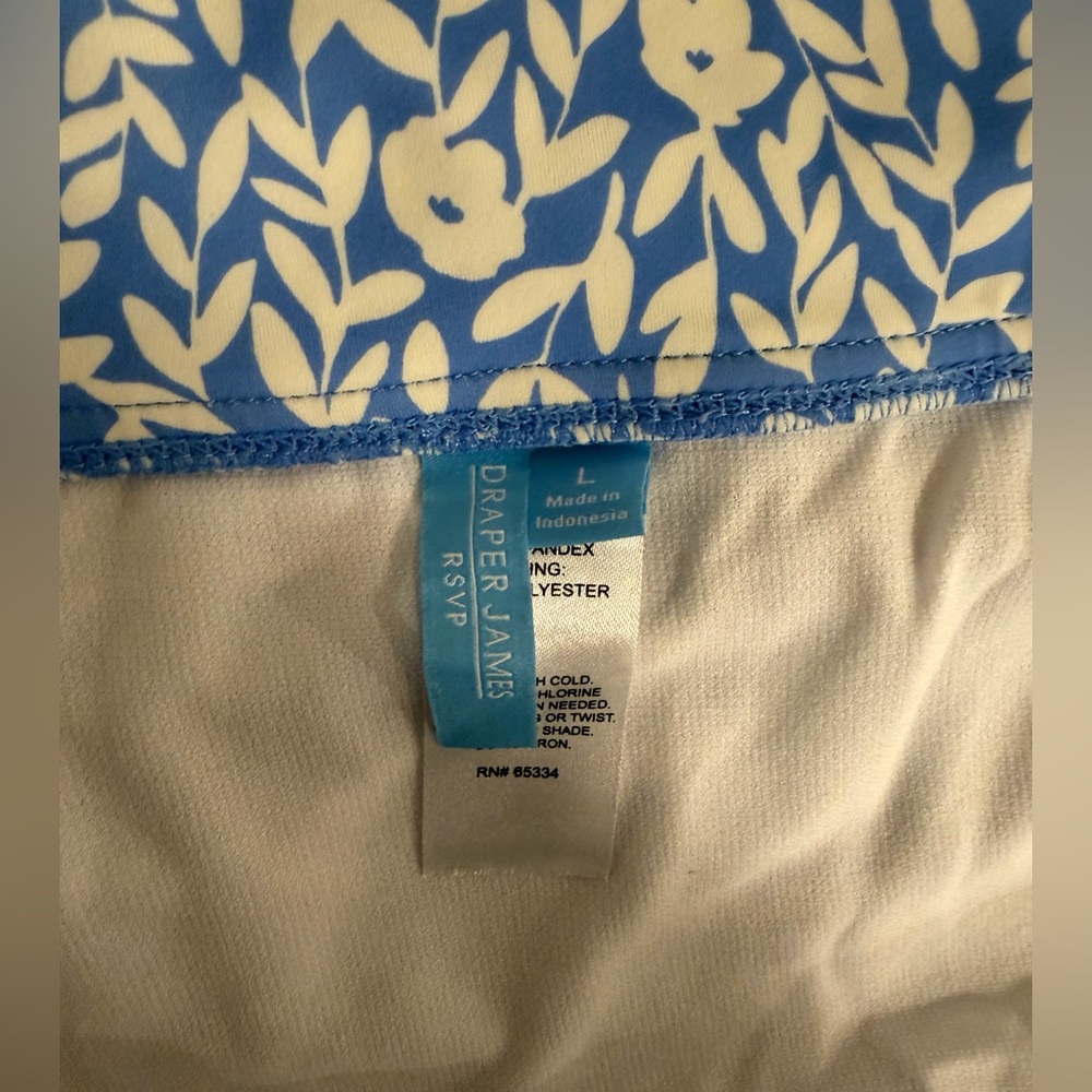 Draper James Summer Picnic Ruffle Bikini Set Blue Floral UPF50 Adjustable Straps - Picture 4 of 7